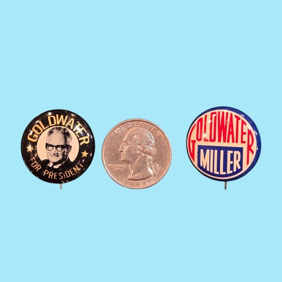 1964 Barry Goldwater & William E. Miller Presidential Campaign Pinback Buttons - Picture 7 of 7